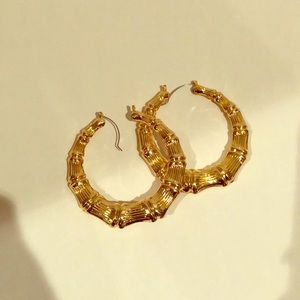 Large bamboo hoop earrings